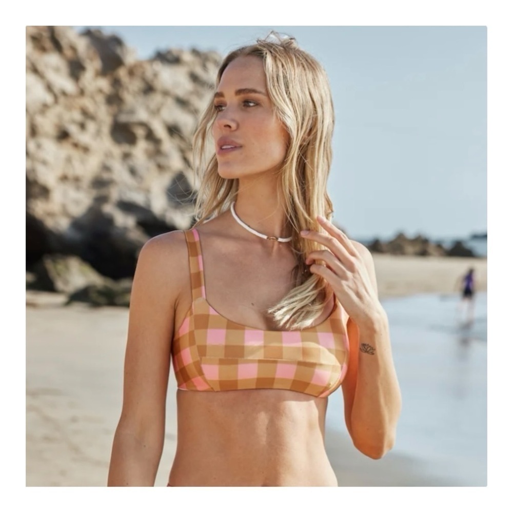L*Space x Seaesta Seaside Gingham Jess Top NWT